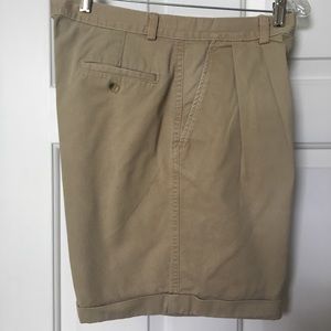 American Outpost Pleated Front Cotton Shorts